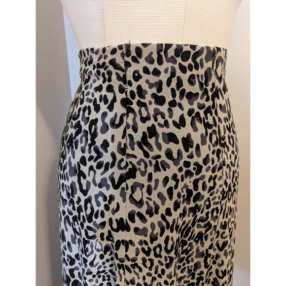 Womens Leopard Paisley Ruffle Hem Midi Skirt Boho Grunge Elegant Mesh Black S - Picture 3 of 9